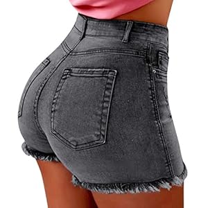 WWricotta Jean Femme Taille Haute – Pantalon Court en Denim pour Femme Short en Denim Stretch Short ÉTé Pantalon Court en Jean Push Up Short De Bodybuilding De Loisirs