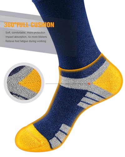 6 Pairs Men's Cotton Crew Work Boot Socks, Moisture Cushioned Athletic Sports Socks for Hiking Running Workout4