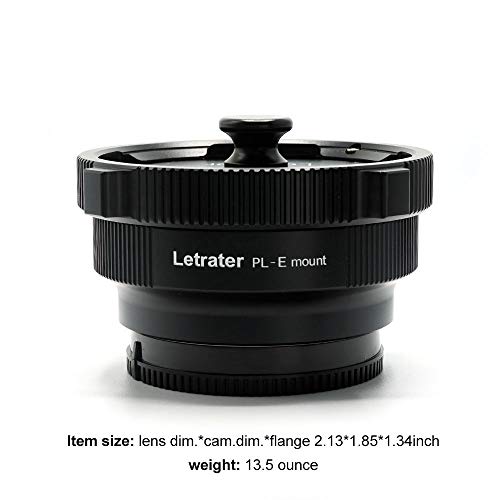Letrater Pl Lens Mount Adapter, Pl To Sony E/Nex Mount Cameras A7S3/Fs7/5/Fx9 /A7R4/R3/A Series/Nex Series (Pl-E/Pl-Nex Black) #TOP2