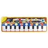 Hey! Play! Step Piano Mat for Kids, Keyboard Mat with Musical Keys, Instrument Sounds, Record, Playback, Demo Modes for Toddlers, Boys and Girls