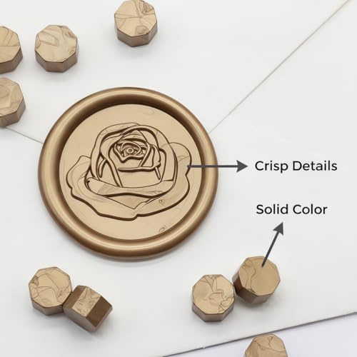 400pcs Antique Gold Wax Seal Beads Premium Sealing Wax Beads, Octagon Seal Stamp Pellets Refill Pack for Wedding Invitations Sealing Stamp Bead Xmas Gift Wrapping & Bridal Crafts (Antique Gold) — view 3