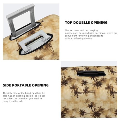 Luggage Cover Protector - Retro Hawaiian Style Print Fit 25-28 Inch Suitcase Covers for Luggage4