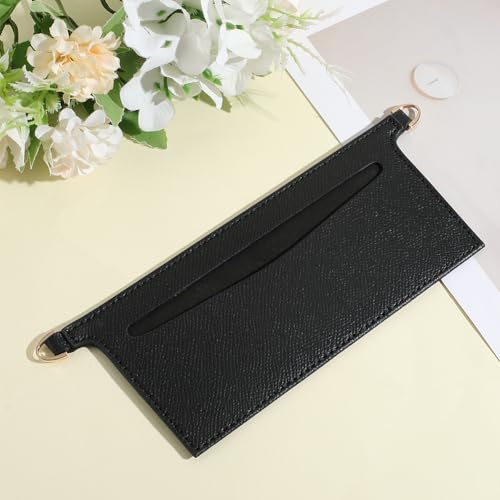 CALFOVERA Chain Purse Insert Organizer Clutch kit Wallet Crossbody Conversion Emilie Sarah Liner Organizer Black Divider Pocket with D Ring for Sarah Bag Wallet Handbag Shoulder Convert 8.7x3.2 Inch