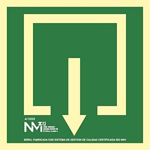 Señal Única Salida Luminiscente | Clase A (Pvc 1 Mm) - 224 X 224 Mm En Oferta Normaluz A1005 - Señal Luminiscente Evacuacion Clase A Pvc 1Mm 22,4X22,4Cm Con Cte, Ripci