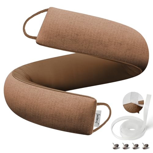 Image of fowong Under Door Draft Stopper 36 Inch Noise Stopper Soundproofing Draft Guard for Bottom of Door, Brown
