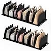 Ronlap Purse Storage Organizer for Closet, Black Closet Bag Storage Dividers Rack Shelf Purse Dividers for Closet Organization Handbag Separators Closet Purse Organizers and Storage, 4 Pack, Black