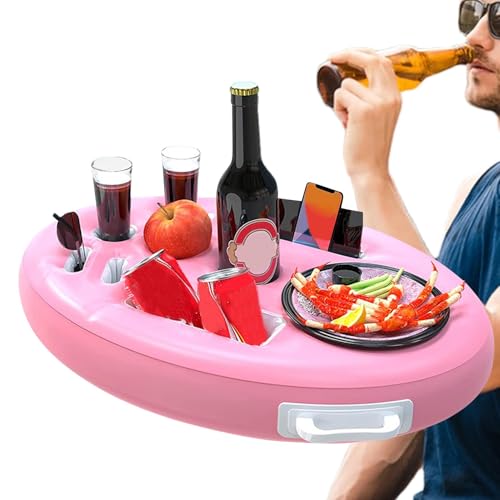 Tuxxjzm Bandeja de Mesa Flotante para Piscina, Soporte Inflable para Bebidas Flotantes Inflables | Accesorios de Piscina, Portabebidas Flotantes Inflables para