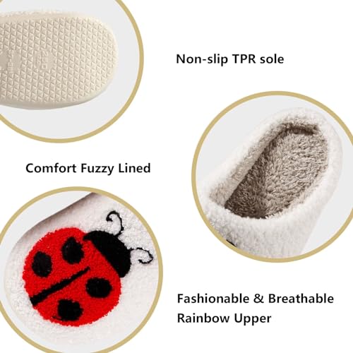 Modern Embroidered Slipper Fuzzy Cozy Memory Foam Women's Men's Couple Home Indoor House Slippers Shoes3