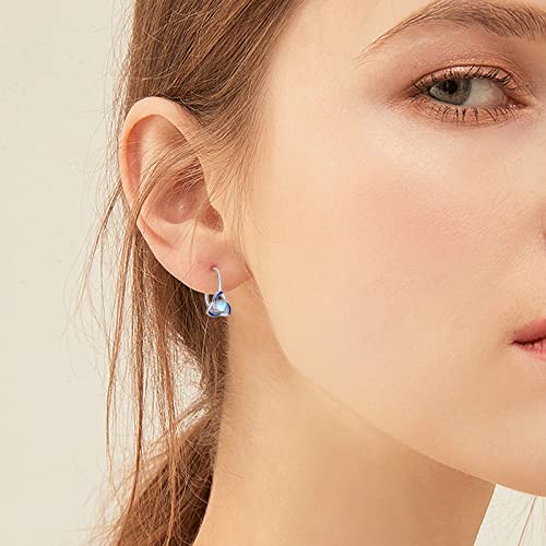 Celtic Earrings 925 Sterling Silver Moonstone Dangle Drop Hoop Earrings Trinity Knot Leverback Earrings Irish Jewelry Gifts for Women Hypoallergenic2