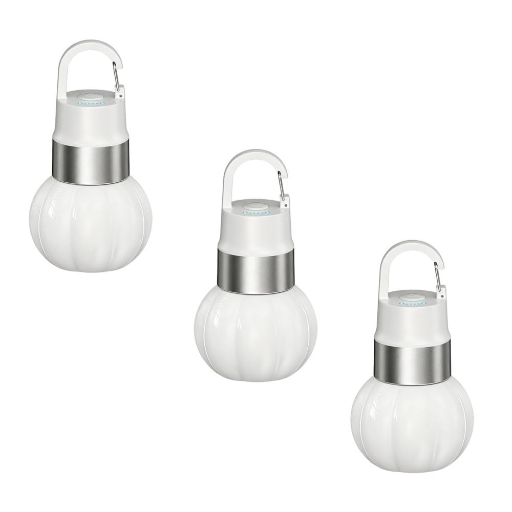 Camping Keychain Lights, 3Pcs Rechargeable Mini Tent Light with Hook