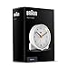 Braun Classic Analogue Alarm Clock with Snooze and Light, Quiet Quartz Movement, Crescendo Beep Alarm in White, Model BC12W.
