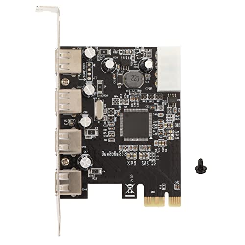 Karta Rozszerzeń PCIe na USB2.0, 4 Porty 4 Pin Power 480 Mb/s Karta Adaptera PCIe na USB2.0 dla Komputera Stacjonarnego, dla Win, dla Win XP, dla Vista, dla Linux, dla OS X