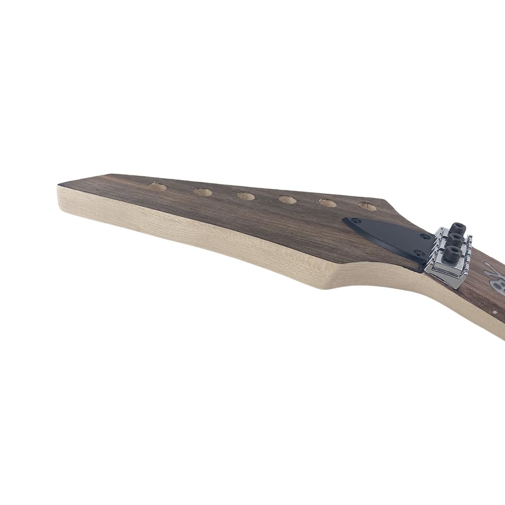 Gryf gitary 24 progi 25.5 cala odwrócona głowica drewno klonowe śruba na pięcie płetwa rekina wkładka DIY gitara