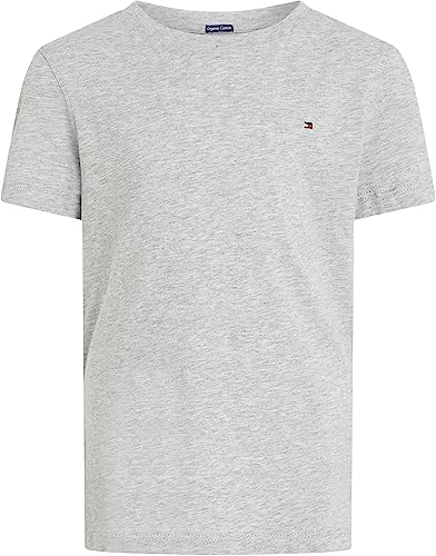 Tommy Hilfiger Jungen T-Shirt Kurzarm Rundhalsausschnitt, Grau...