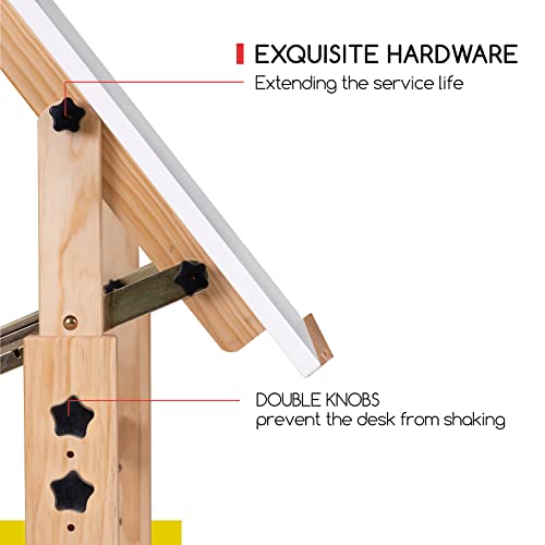 Meeden Drafting Table, Art Drawing Desk With Adjustable Height, Large Surface Tilting Table, Artist Table, Wood Drafting Desk For Adults, Hobby Table, Art Desk For Writing, Reading #TOP3
