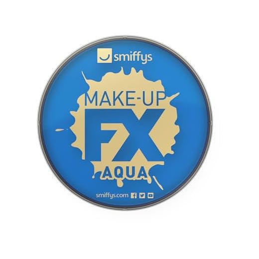 Smiffy'S 39135 Maquillaje Fx Smiffy Aqua Pintura Facial Y De Cuerpo Eléctrico, Azul Real