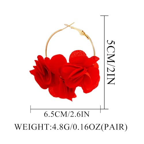 Colorful Flower Earrings White Floral Hoop Earrings Elegant Camellia Huggie Earring Jewelry for Women4