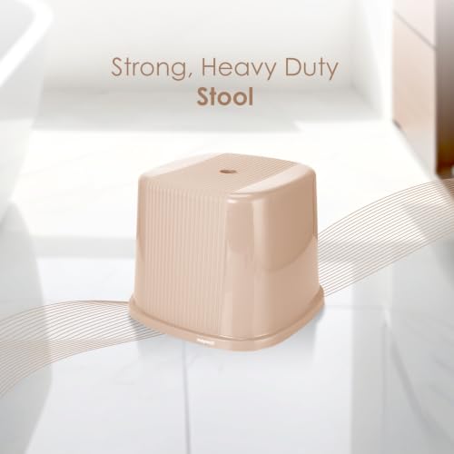 Image of Nayasa Rimmy 20, 3 Pcs Bathroom Set (18 L Bucket + 1 L Mug + Stool), Beige