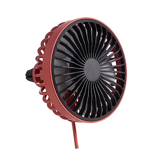 Cabilock Ventilador Usb para Coche Rojo Material Abs Silencioso sin Cabeza Dispositivo para Coche