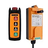 Wireless Overhead Crane Remote Control Mini 2-Channel 12V 24V 36V Industrial Electric Chain Hoist Winch Lift Radio Crane Remote Controller Transmitter and Receiver