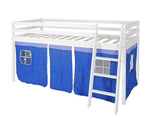 Lizzely Garden & Living Rideau de lit Bleu décoration Enfant adapté pour lit Mezzanine mi-Hauteur Eveline Cover