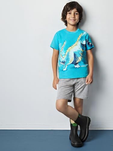 Image of Frogwill Toddler Boys Summer Clothes Hawaiian Jungle Animal Cotton T-Shirt and Poplin Short Outfit Set