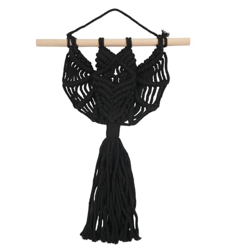 Halloween Macrame Bat Gothic Boho Wall Decor Handmade Ornament WovenTapestry for Home Party Hoilday(15.8" x11.8" Inches)