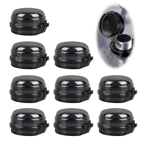 Herdknopf Kindersicherung 9 pack Montage ohne Knopf Demontage Backofen Kindersicherung Ø 6 cm und 4 cm Hohe Kindersicherung Herd Drehknöpfe mit Kleber Temperaturbeständigkeit (Schwarz)