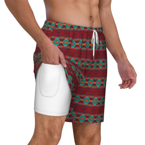 Bañador para hombre tipo bermuda hawaiana con estampado étnico y bolsillos 2