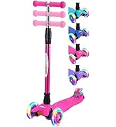 BELEEV Scooters For Kids Ages 3-12 With Light-Up Wheels & Stem & Deck, 2 Wheel Folding Scooter For Girls Boys, 3 Adjustable Height, Non-Slip Pattern Deck, Kick Scooter For Children (Black