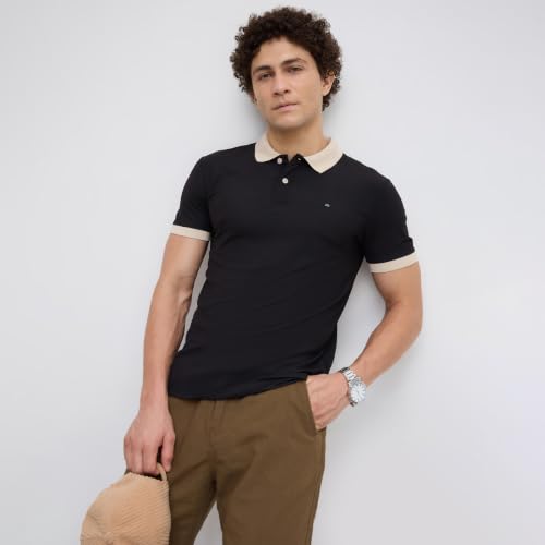 Image of Nostrum Mary Half Sleeve Polo T-Shirt with Two-Tone Collar, Stylish T Shirt for Men, Polo Tshirts for Men, Cotton T Shirt for Man, Casual Tshirt for Mens Boys