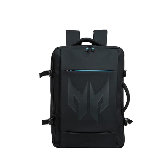 Mochila Acer Predator Robust PBG470 Preta com detalhes azuis 30 litros com 6 compartimentos internos