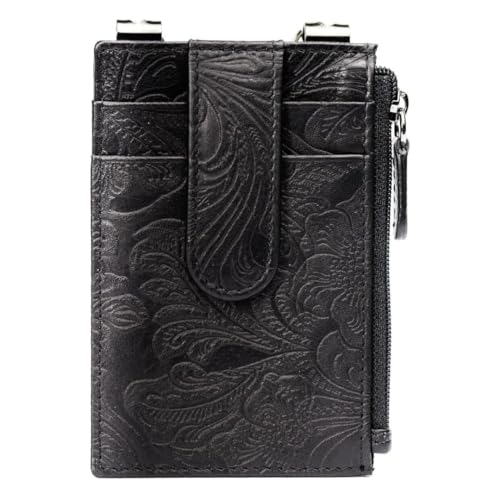 Image of RFID Blocking Boot Wallet with Security Chain & Zipper Lock - Genuine Leather Wallets for Men, Travel Wallets Women, Minimalist Leather Card Holder