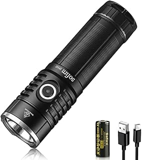 Sofirn SP33S Powerful Torch 5000 Lumen, Rechargeable Led Flashlight USBC Charging with 6 Brightness Modes, Powerbank Function with 26650 Battery for Fishing, Hiking, Camping