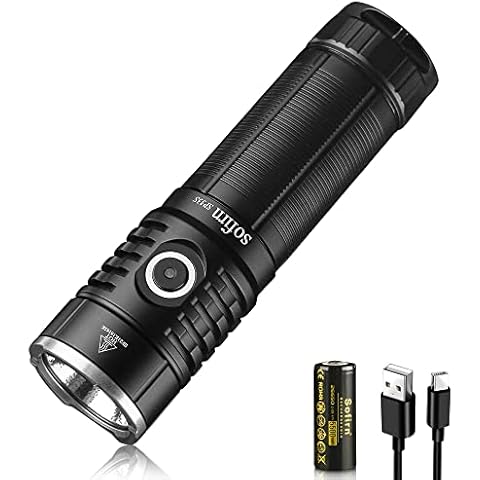 Sofirn SP33S Powerful Torch 5000 Lumen, Rechargeable Led Flashlight USBC Charging with 6 Brightness Modes, Powerbank Function with 26650 Battery for Fishing, Hiking, Camping Cover