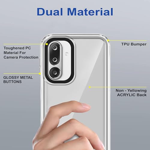 Image of amazon basics Back Case Cover for Samsung Galaxy M36 5G | Compatible for Samsung Galaxy M36 5G Back Cover | Case Cover with Camera Protection | (TPU + PC | Transparent)