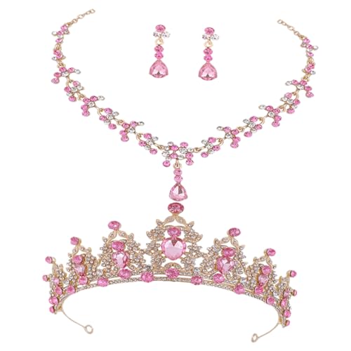 Conjunto de joyería nupcial acabado oro rosa con detalles finos para ceremonias de etiqueta