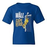 Vozinha The Wall of Cape Verde Soccer Fans Youth Unisex T-Shirt (Royal, Youth Medium)