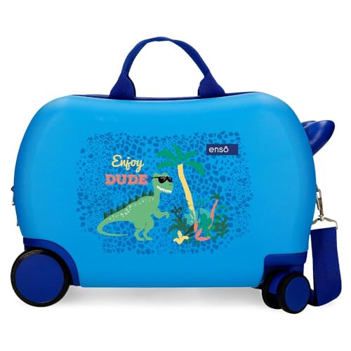 Enso Dino Maleta Infantil Azul 45x31x20 cms Rígida ABS 24,6L 1,8 kgs 4 Ruedas Equipaje Mano