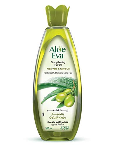Aloe Eva Hair Strengthning Oil with Aloe Vera, Olive Oil, Almond & Arugula Extract, Amla Enriched With Natural Vitamins Minerals for Hair Growth & Density 300 ml (With Aloe Vera and Olive Oil)