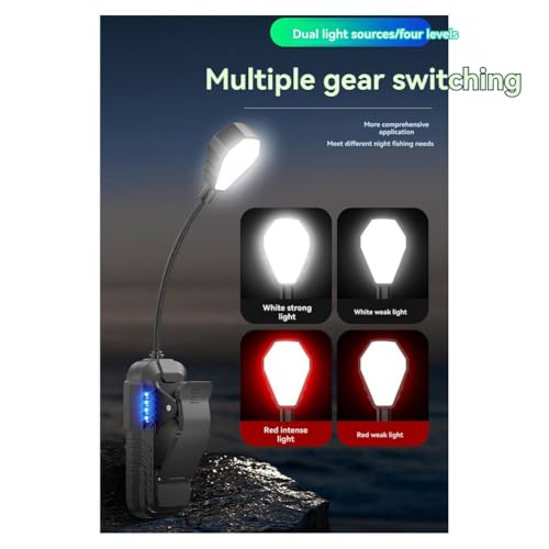 Luz de lectura recargable con sensor de movimiento y clip de sujeción estable 5