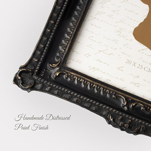 AELS Vintage Gothic Picture Frame 8x10 Inch, Luxury Antique Photo Frames with Glass Front, Photo Display, Tabletop Wall Hanging, Gift Ideas, Black and Bronze by AELS - Used condition - Image 3