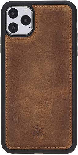 Venito Lucca Leather Case Compatible with iPhone 11 Pro Max (6.5inch) – Extra Secure with Padded Back Cover - Antique Brown