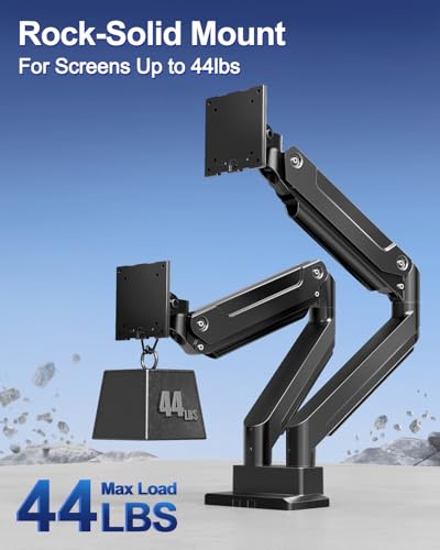 Image of MOUNT PRO Dual Monitor Stand for Up to 44 lbs Ultrawide Screens Max 49 Inch, Heavy Duty Monitor Arm for 2 Monitors, Premium Full Motion Double Computer Desk Mount, VESA Mount 75x75 /100x100mm