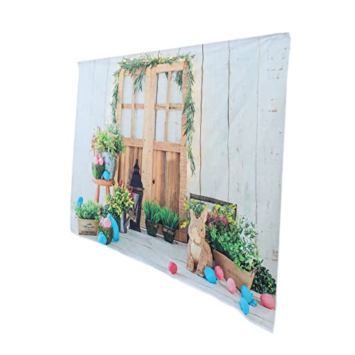 FUNNETOYU Fondo Conejos Bunny fotografia pascoa Decor páscoa decoración Pascua paño de fotografía de Tema de Pascua Decoración de Pascua decoración de la Pared del Estudio en casa Vinilo