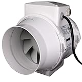 VENTS-US - TT Silent 150 - Mixed Flow Ventilation Inline Duct Fan for High Static Pressure Duct Applications, up to 327 CFM – Booster Ventilation Fan for 6 Inch Duct