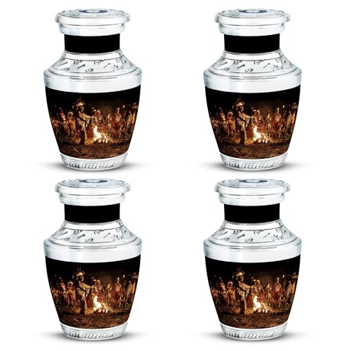 Image of Native American Urns for Human Ashes - Keepsake Urns for Human Ashes - Urn for Dad - Urns for Ashes Adult Male - Urn for Dad (3 inch Pack of 4)