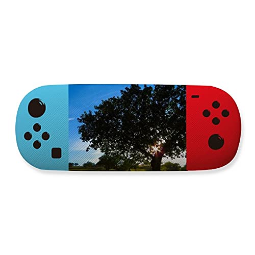 Étui de rangement pour lunettes de soleil et vue rigide motif paysage forestier bois
