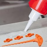1Set Orange Plastic Caulk Saver Caps with Nozzle Cleaner Sealing Tool Kit