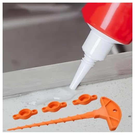 1Set Orange Plastic Caulk Saver Caps with Nozzle Cleaner Sealing Tool Kit